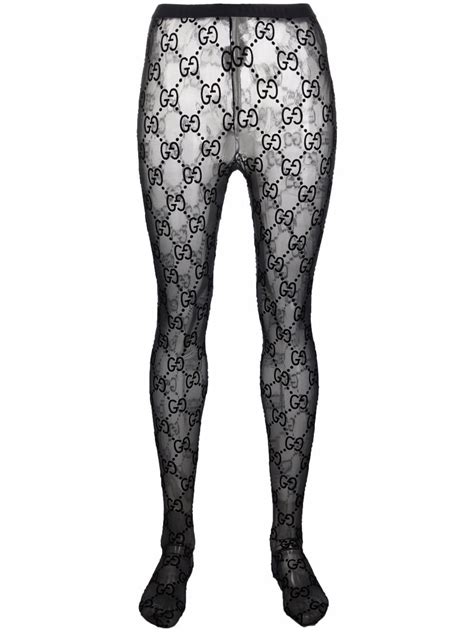 gucci logo print tights|More.